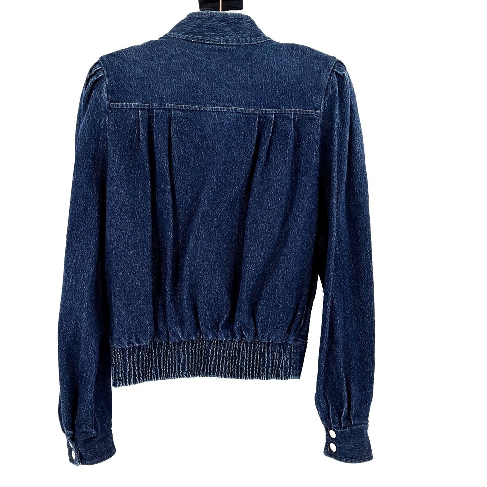 Vintage Panhandle Slim Western Jean Jacket Women's Large Pleated Puff Sleeve USA - Picture 2 of 8